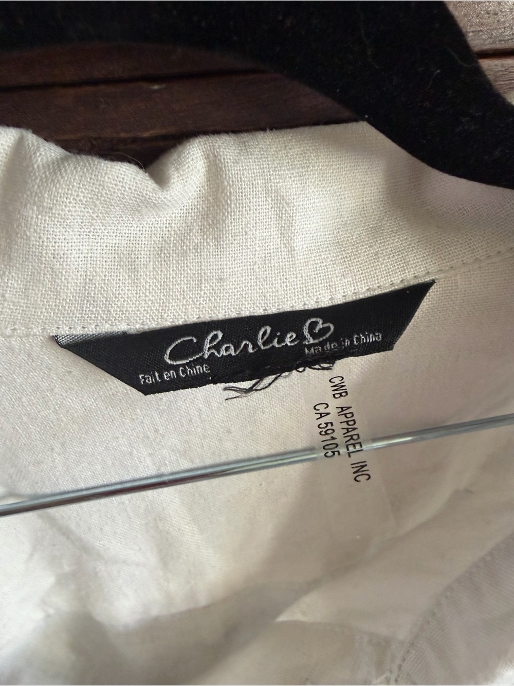 Charlie B Linen Blend White Frayed Hem Button-Front Jacket Size L - Picture 8 of 10